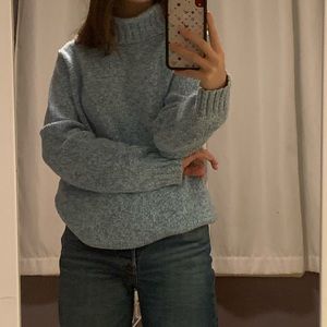 Blue turtle neck